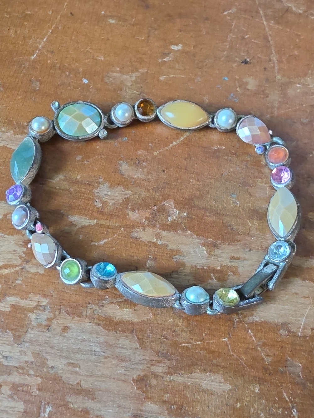 Multicolor Faceted Stone Stretch Bracelet - Women Jewelry